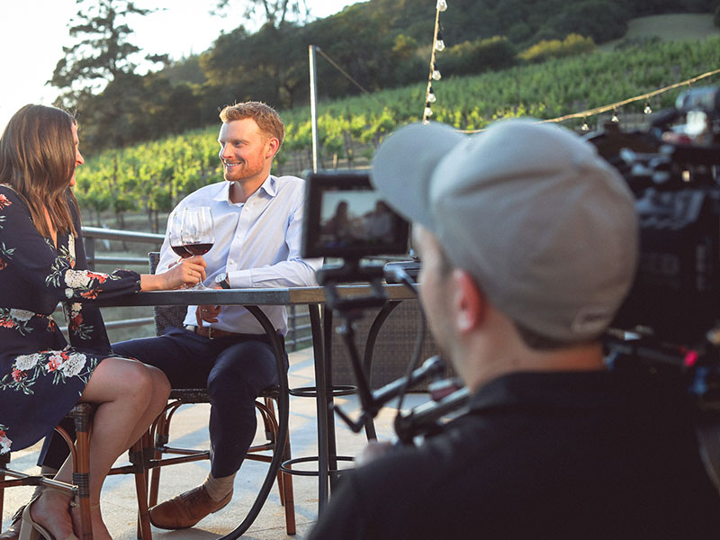 wine tasting on video camera