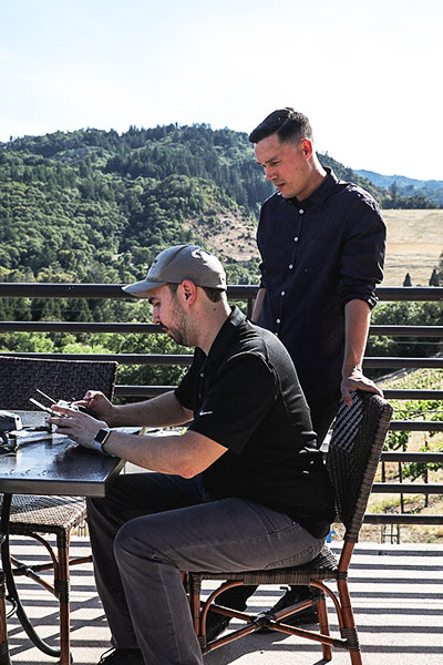 pour team using drone video